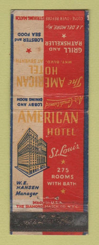 Matchbook Cover - American Hotel St Louis MO WORN