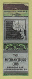 Matchbook Cover - Mechanicsburg Club PA WORN