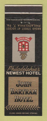Matchbook Cover - John Bartram Hotel Philadelphia PA