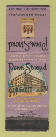 Matchbook Cover - Penn Stroud Hotel Stroudsburg PA WEAR