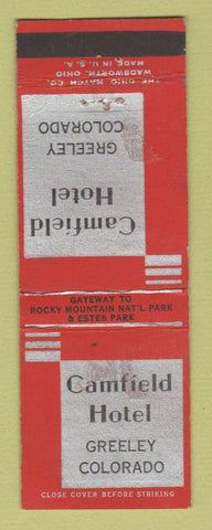 Matchbook Cover - Camfield Hotel Greeley Colorado WEAR