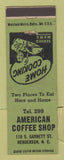 Matchbook Cover - American Coffee Shop Henderson NC