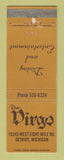 Matchbook Cover - Thee Virgo Detroit MI restaurant WORN