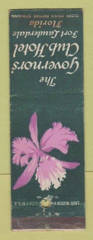 Matchbook Cover - The Governors' Club Hotel Fort Lauderdale FL WEAR
