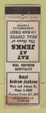 Matchbook Cover - Hotel Andrew Jackson Jacksonville FL WORN
