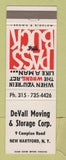 Matchbook Cover - DeVall Moving Storage New Hartford NY