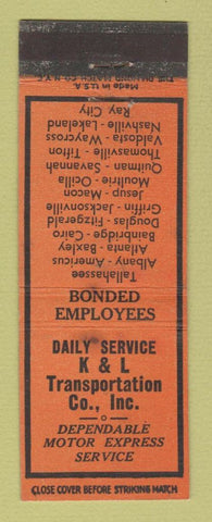 Matchbook Cover - K&L Transportation Trucking  WEAR