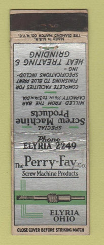 Matchbook Cover - Perry Fay Screw Machine Products Elyria OH WEAR