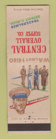 Matchbook Cover - Central Overall Supply Detroit MI