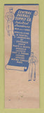 Matchbook Cover - Central Overall Supply Detroit MI