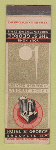 Matchbook Cover - 1939 New York World's Fair Hotel St George Brooklyn NY SAMPLE