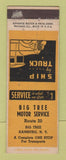 Matchbook Cover - Big Tree Motor Service Trucking Hamburg NY ADVANCE WEAR