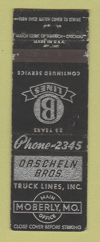 Matchbook Cover - Drscheln Bros Trucking Moberly MO WORN