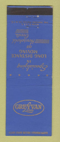 Matchbook Cover - Greyvan Lines Trucking WEAR