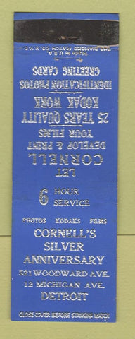 Matchbook Cover - Cornell Stores Detroit MI Photos Greeting Cards 1936 WEAR
