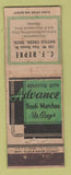 Matchbook Cover - Advance Book Matches CF Repke Battle Creek MI WORN