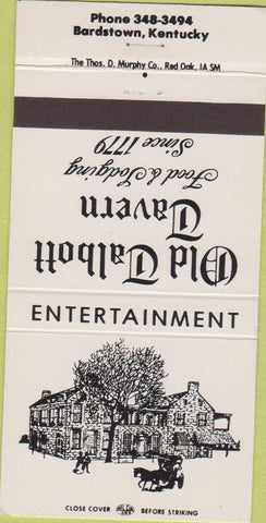 Matchbook Cover - Old Talbott Tavern Bardstown KY 30 Strike