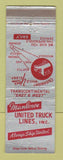 Matchbook Cover - Manlowe Trucking Lines Spokane Seattle WA Portland OR WORN