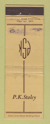 Matchbook Cover - PK Staley Motor Express Trucking Cleveland OH WORN