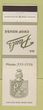 Matchbook Cover - Mr Pauls Chop House Roseville MI restaurant