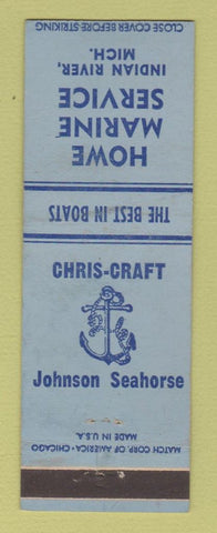 Matchbook Cover - Howe Marine Service Indian River MI Chris Craft Boats