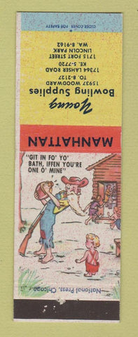 Matchbook Cover - Young Bowling Supplies Lincoln Park MI hillbilly WEAR