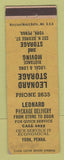 Matchbook Cover - Leonard Package Delivery Storage York PA trucking WEAR