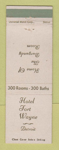Matchbook Cover - Hotel Fort Wayne Detroit MI