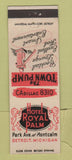 Matchbook Cover - Hotel Royal Palm Detroit MI Town Pump