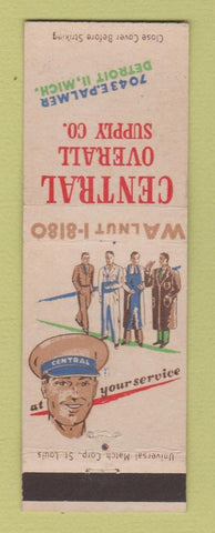 Matchbook Cover - Central Overall Supply Detroit MI
