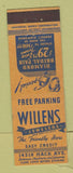 Matchbook Cover - Willens Jewelry Detroit MI
