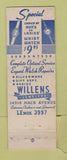Matchbook Cover - Willens Jewelry Detroit MI