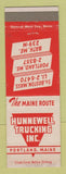 Matchbook Cover - Hunnewell Trucking Portland ME Bath ME South Boston MA