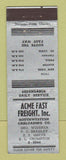 Matchbook Cover - Acme Fast Freight Trucking Lubbock TX
