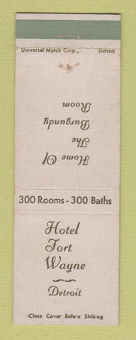 Matchbook Cover - Hotel Fort Wayne Detroit MI