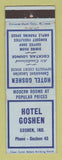 Matchbook Cover - Hotel Goshen IN WEAR