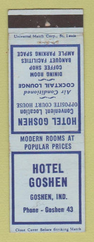 Matchbook Cover - Hotel Goshen IN WEAR
