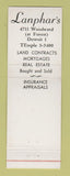 Matchbook Cover - House of Lanphar Mortgage Real Estate Detroit MI