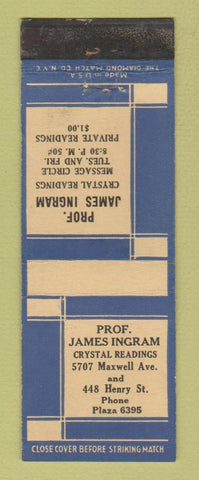 Matchbook Cover - Prof James Ingram Crystal Readings Detroit?
