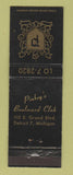 Matchbook Cover - Pinkey's Boulevard Club Detroit MI WEAR