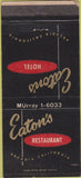 Matchbook Cover - Eaton's Restaurant Arcadia CA 30 Strike