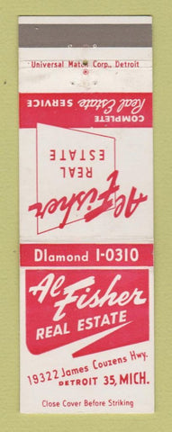 Matchbook Cover - Al Fisher Real Estate Detroit MI