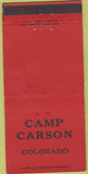 Matchbook Cover - Camp Carson CO  30 Strike