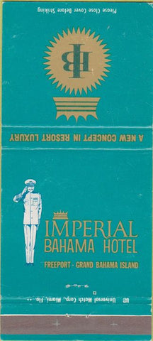 Matchbook Cover - Imperial Bahama Hotel Freeport Grand Bahama 30 Strike