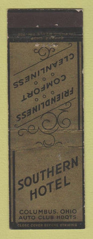Matchbook Cover - Southern Hotel Columbus OH