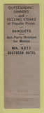 Matchbook Cover - Southern Hotel Columbus OH