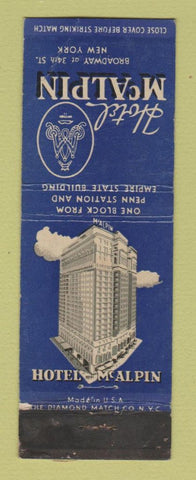 Matchbook Cover - Hotel McAlpin New York City WEAR