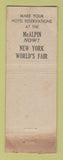 Matchbook Cover - Hotel McAlpin New York City WEAR