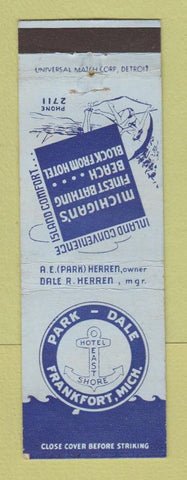 Matchbook Cover - Park Dale Hotel Frankfort MI