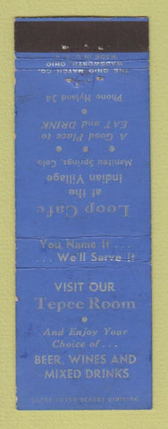 Matchbook Cover - Loop Cafe Manitou Springs Colorado Tepee Room WEAR